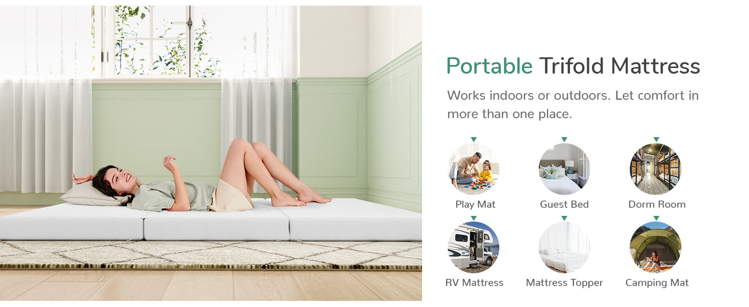 portable trifold mattress
