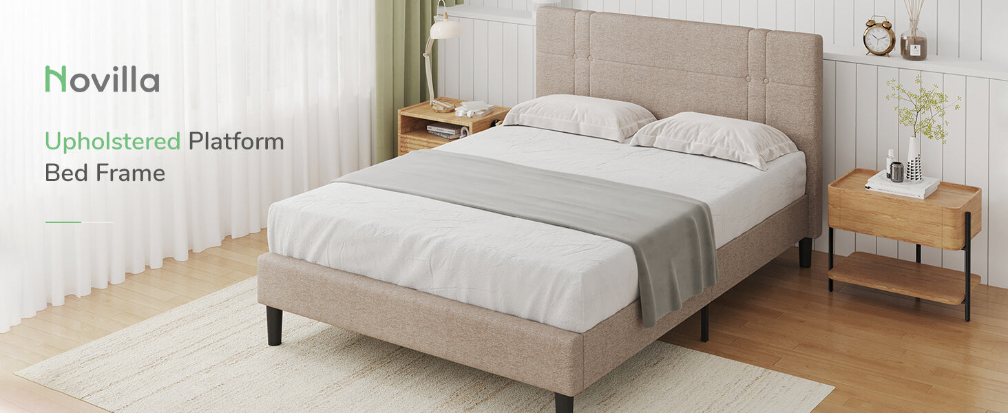 comfy bed frame with headboard