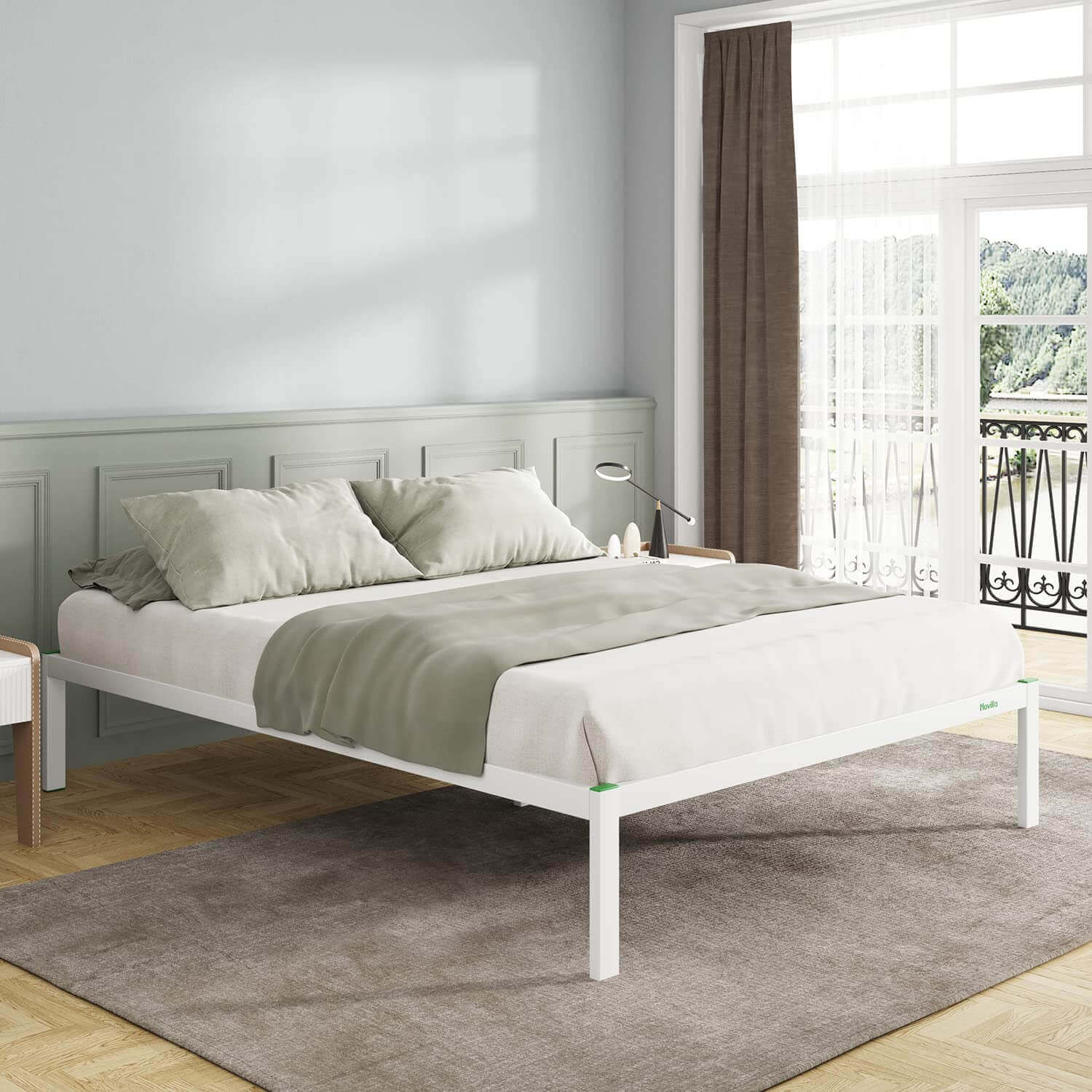 White Platform Bed: Elevate Your Bedroom Style - 1