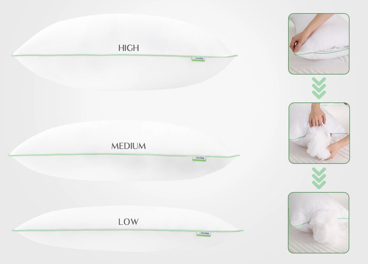 Novilla Shredded Memory Foam Adjustable Loft Pillow