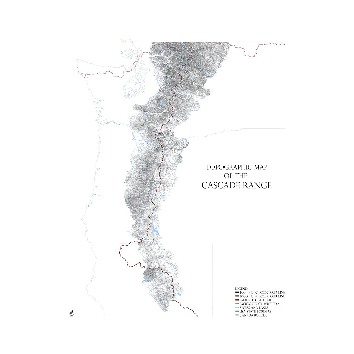 cascade range map