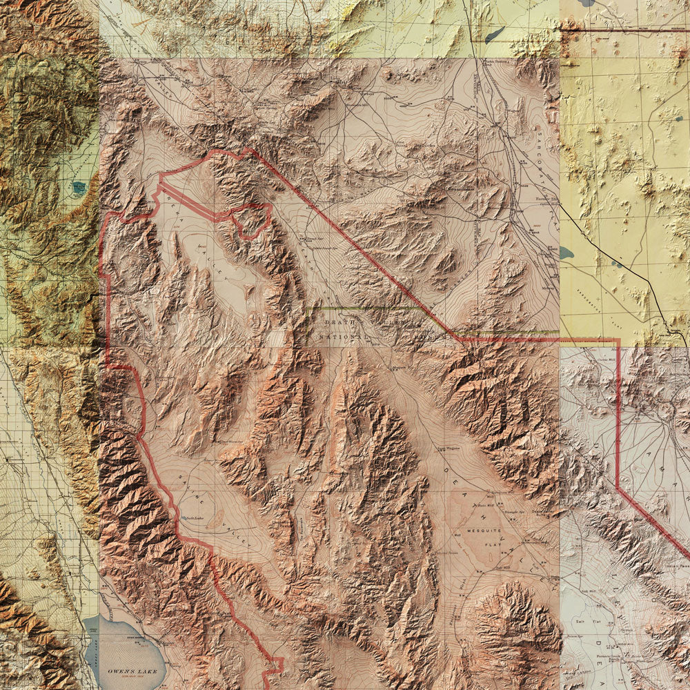 Death Valley Relief Map Muir Way