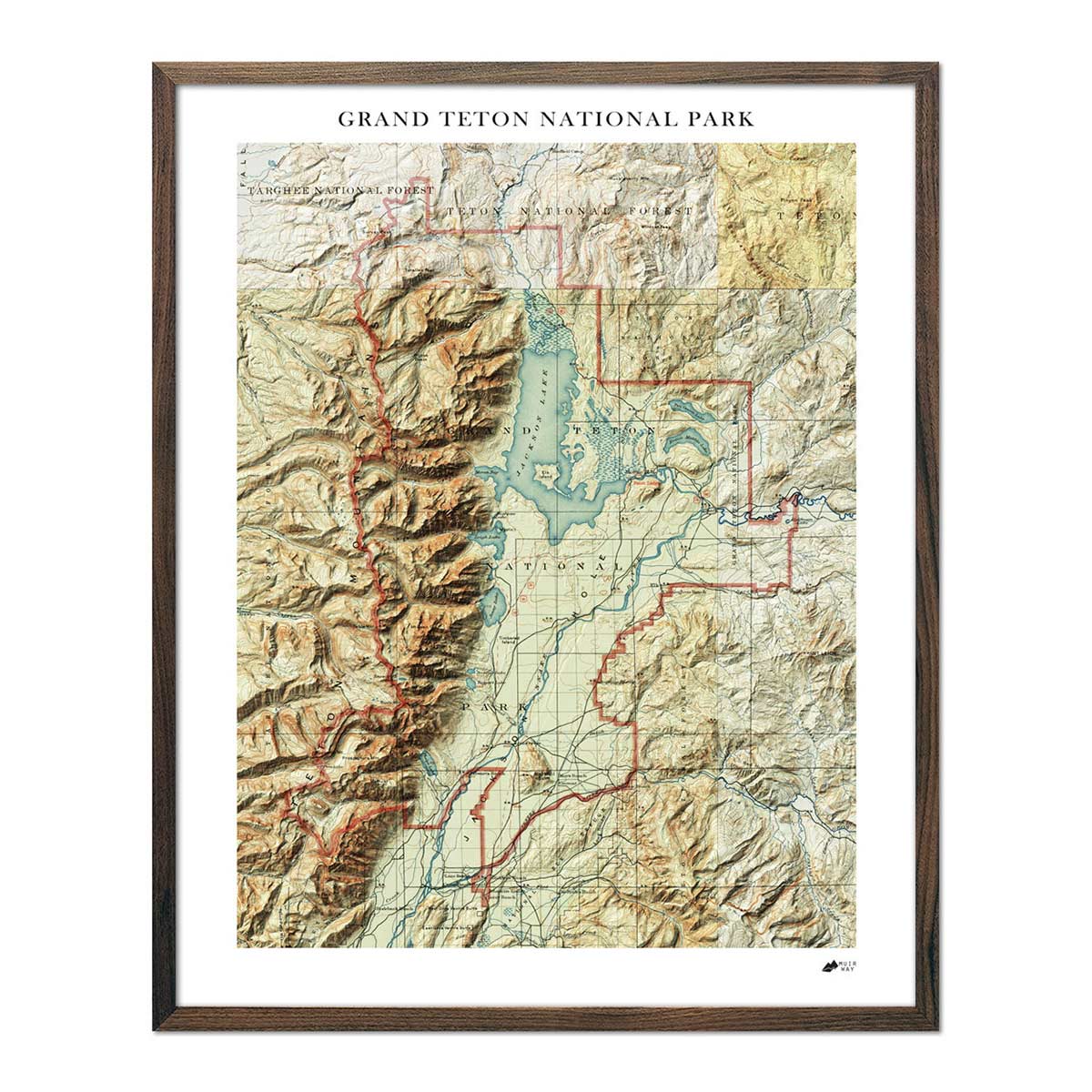 Relief Map of Grand Teton National Park