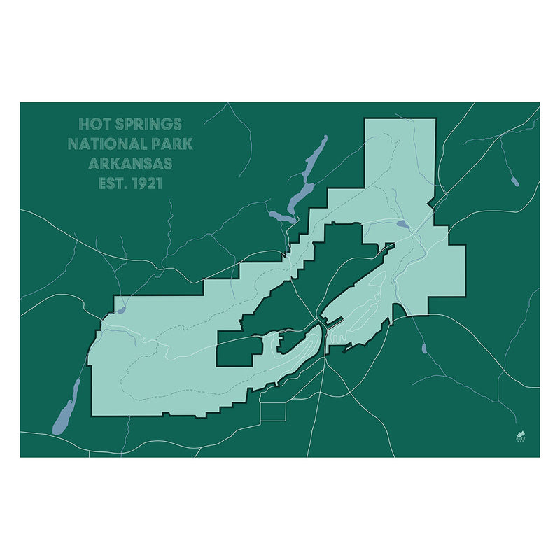 Hot Springs National Park Poster National Park Map Muir Way 1505