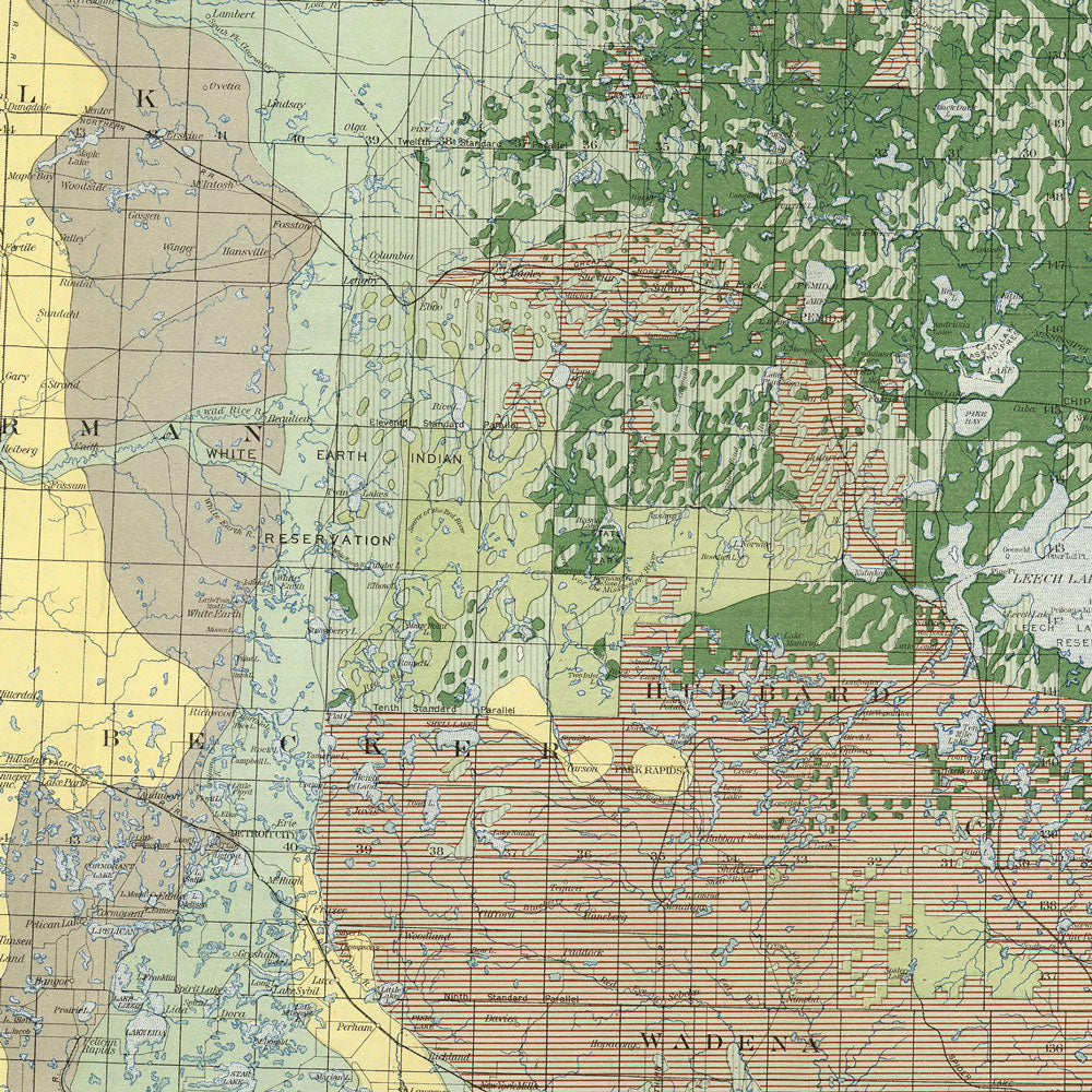 Pine Region of Minnesota 1899 Map - Muir Way