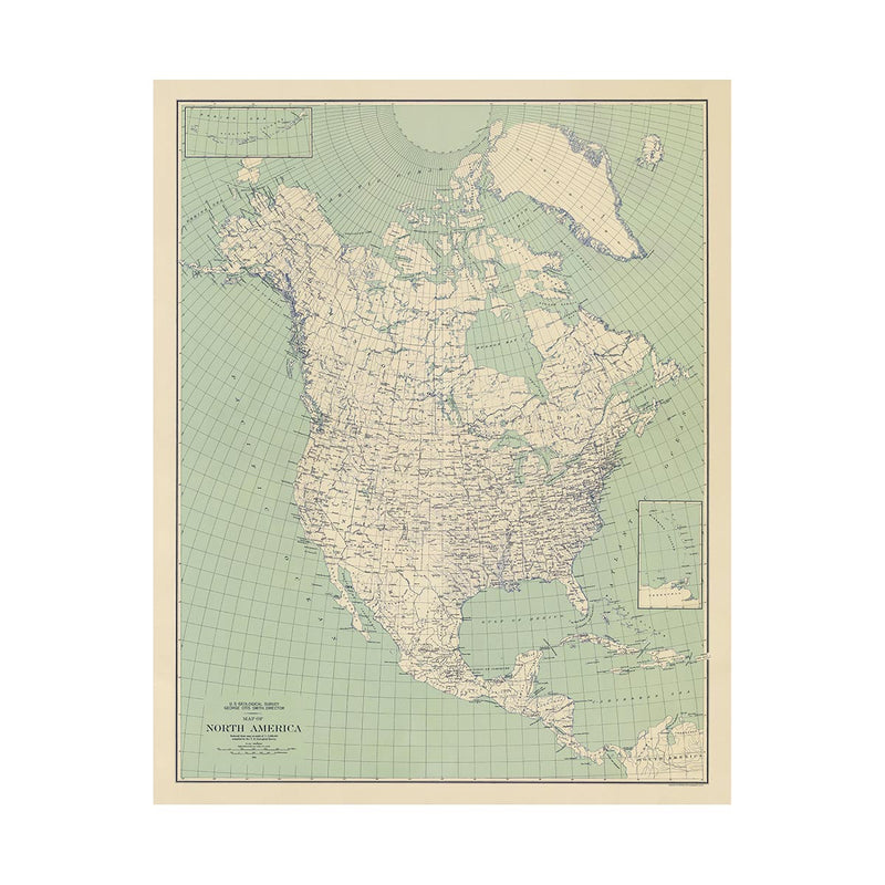 North America 1912 USGS Map Natural - Muir Way