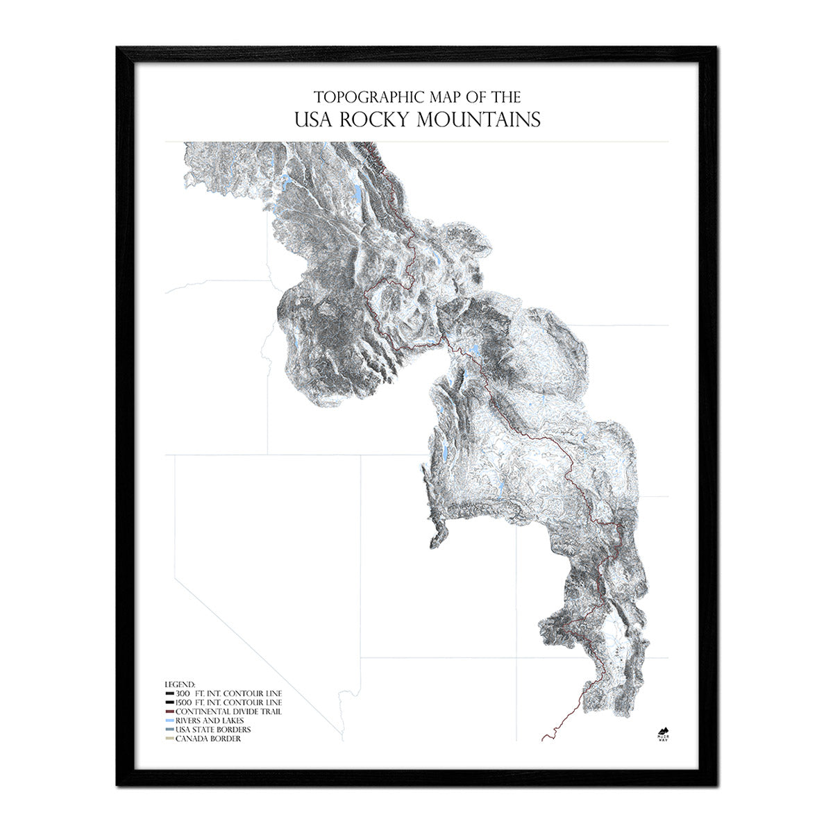 Map of Rocky Mountains Range