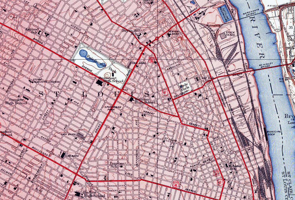 St. Louis, MO 1950 USGS Map - Muir Way