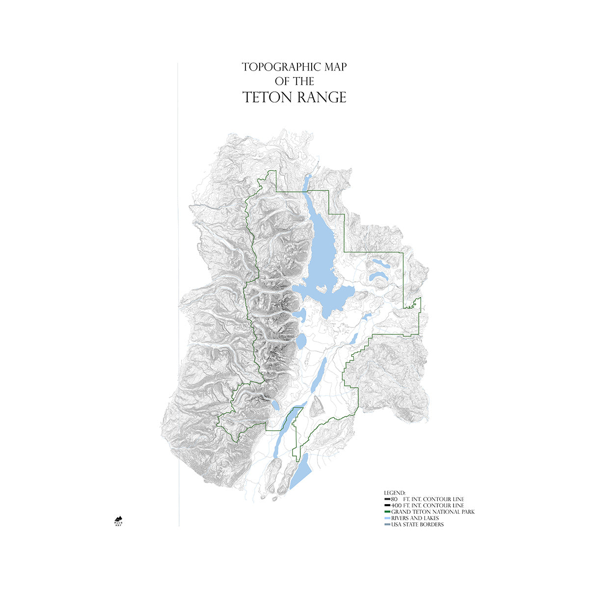 Map of Grand Tetons Range