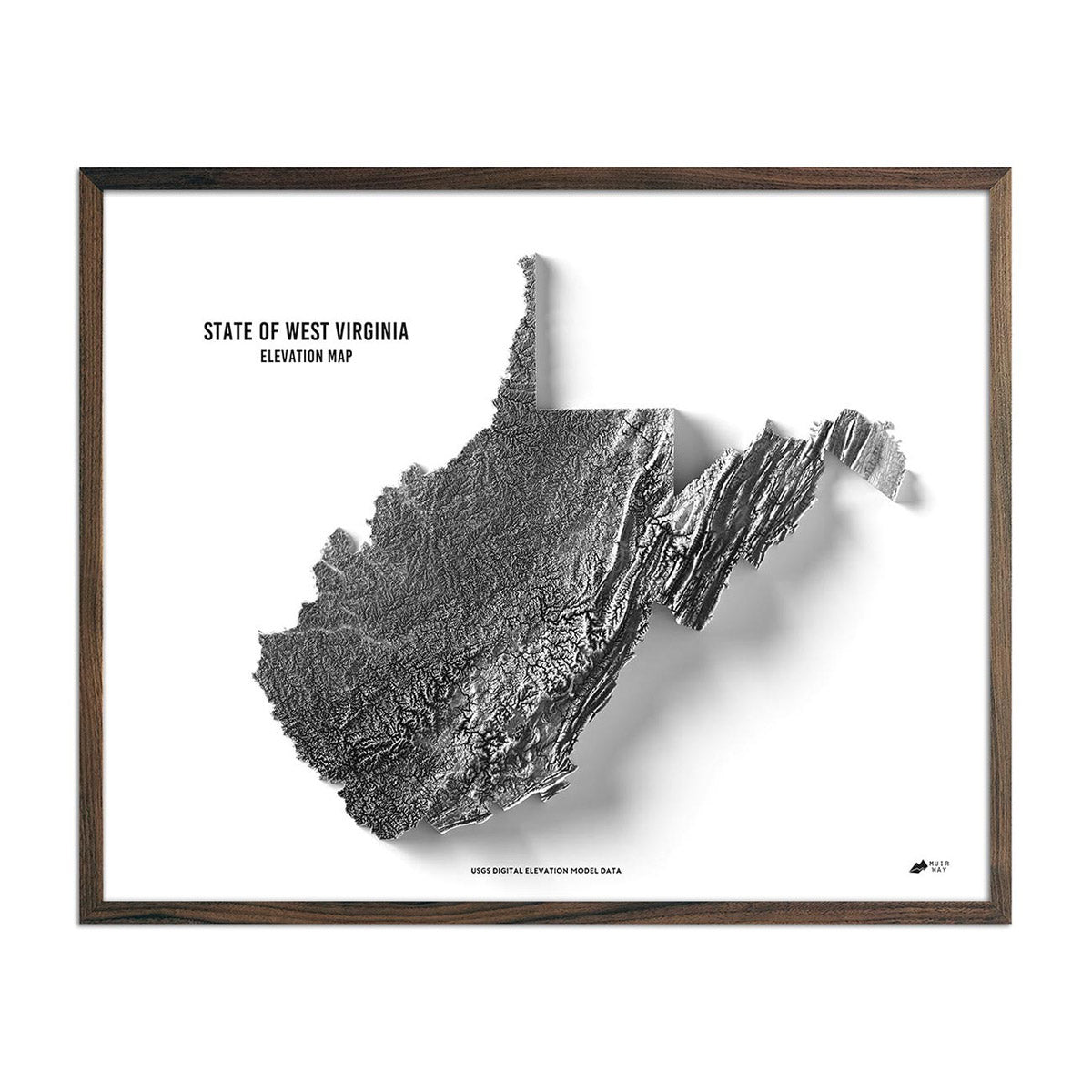 West Virginia Elevation Map