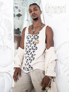 Nomad Cotton Tank Top for Men with Geometric Screen Print / Green Sage –  ChintamaniAlchemi
