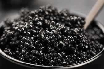 Tin of black caviar