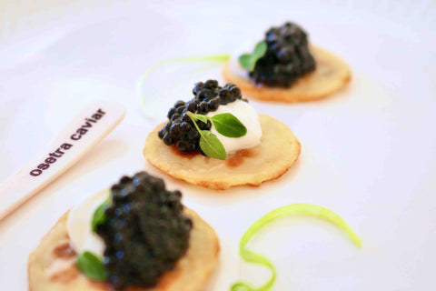 Osetra caviar and blini