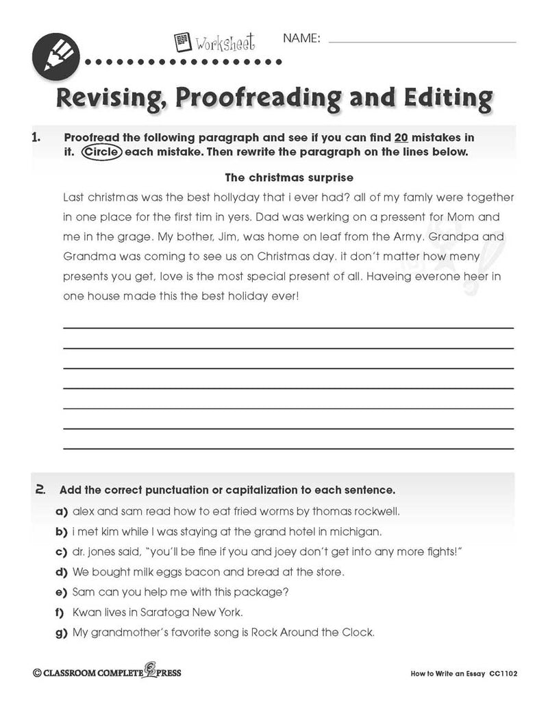 how-to-write-an-essay-punctuation-proofreading-worksheet-classroom