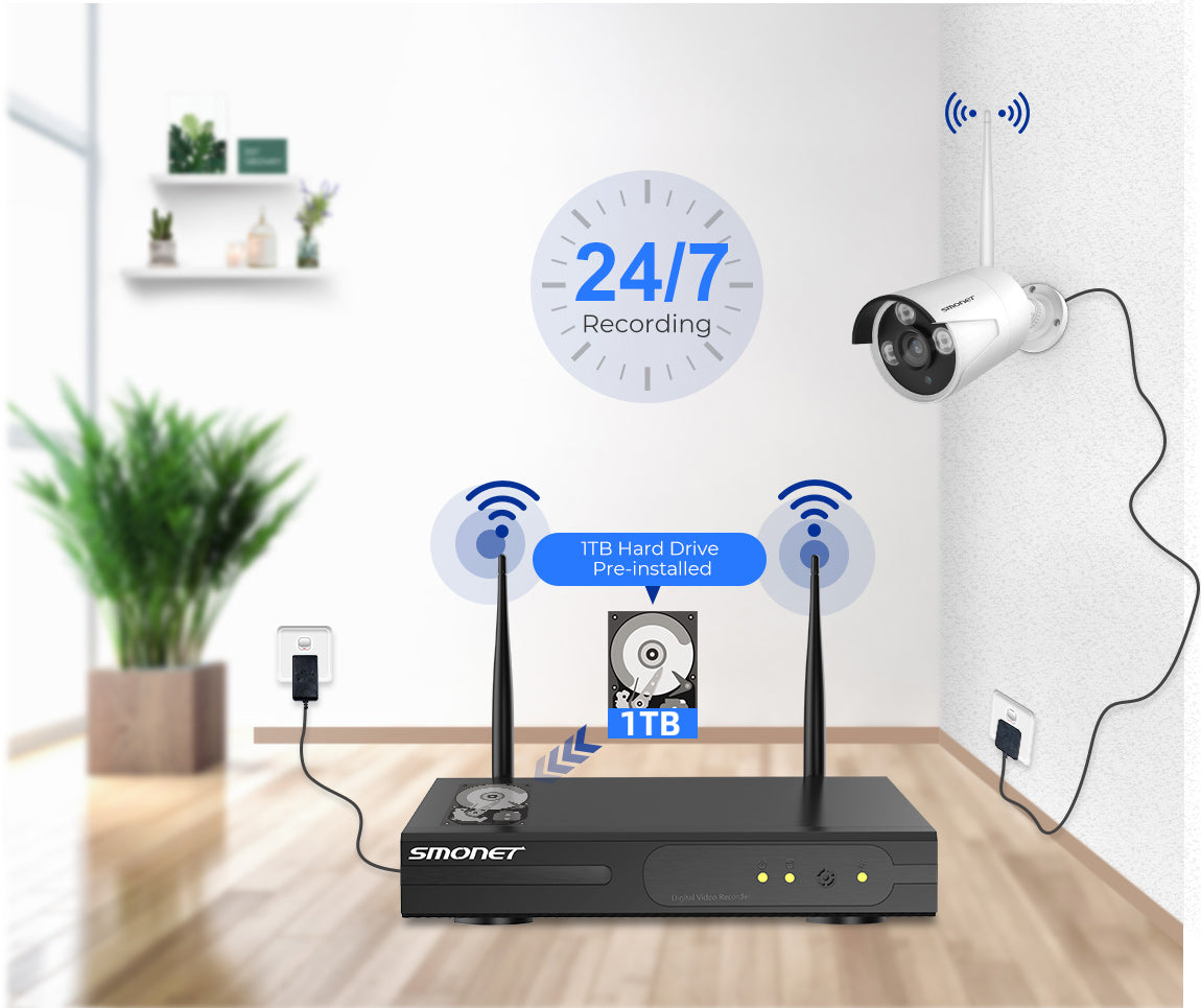 Smonet Wireless Security Surveillance Camera System - SMUS-W8