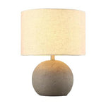 ROCA: Cement Grey Base with Flaxen Cloth Shade Table Lamp