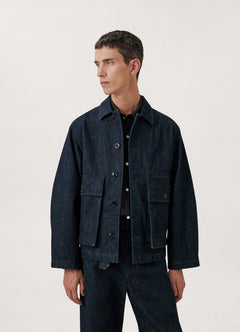 Boxy Jacket - Denim Indigo | LEMAIRE - Lemaire-USA