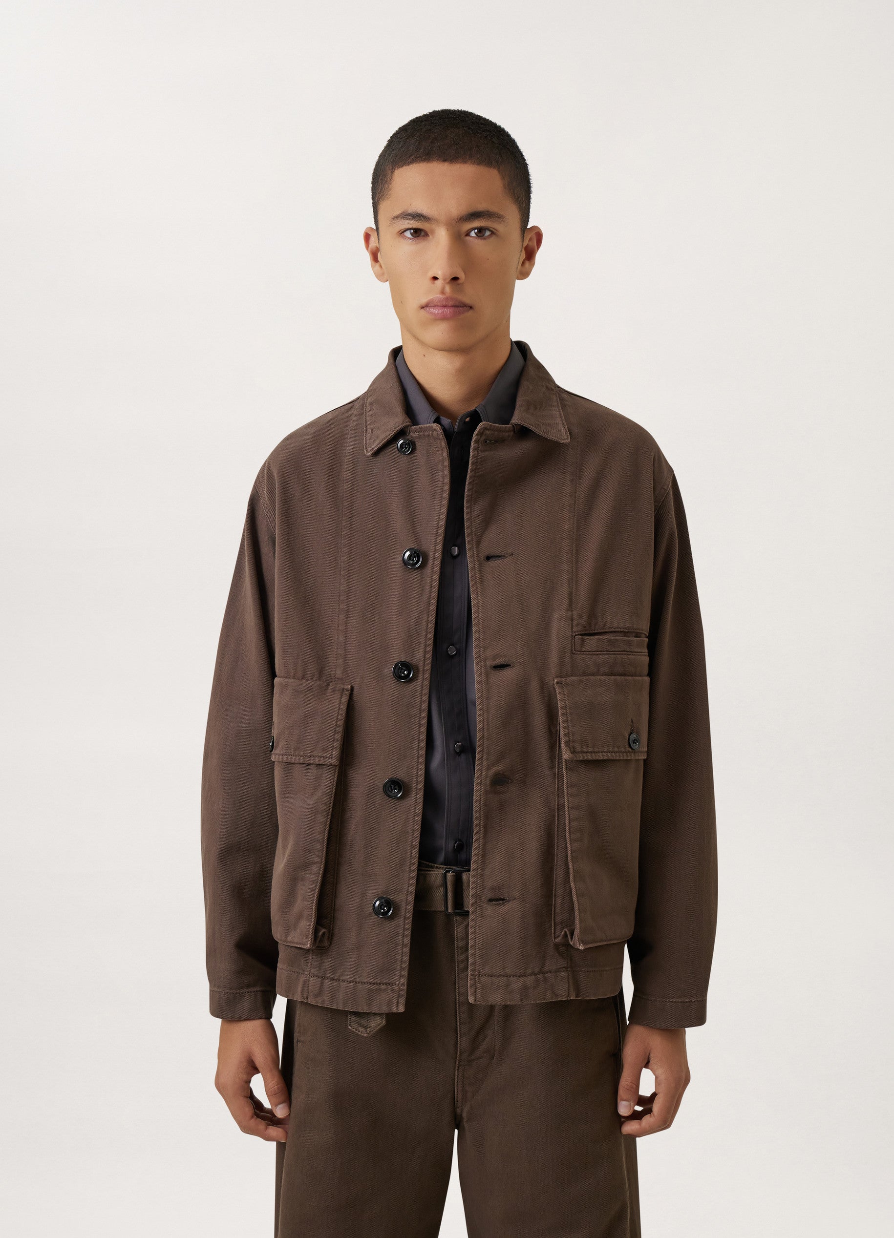 Boxy Jacket - Dark Brown | LEMAIRE - Lemaire-USA