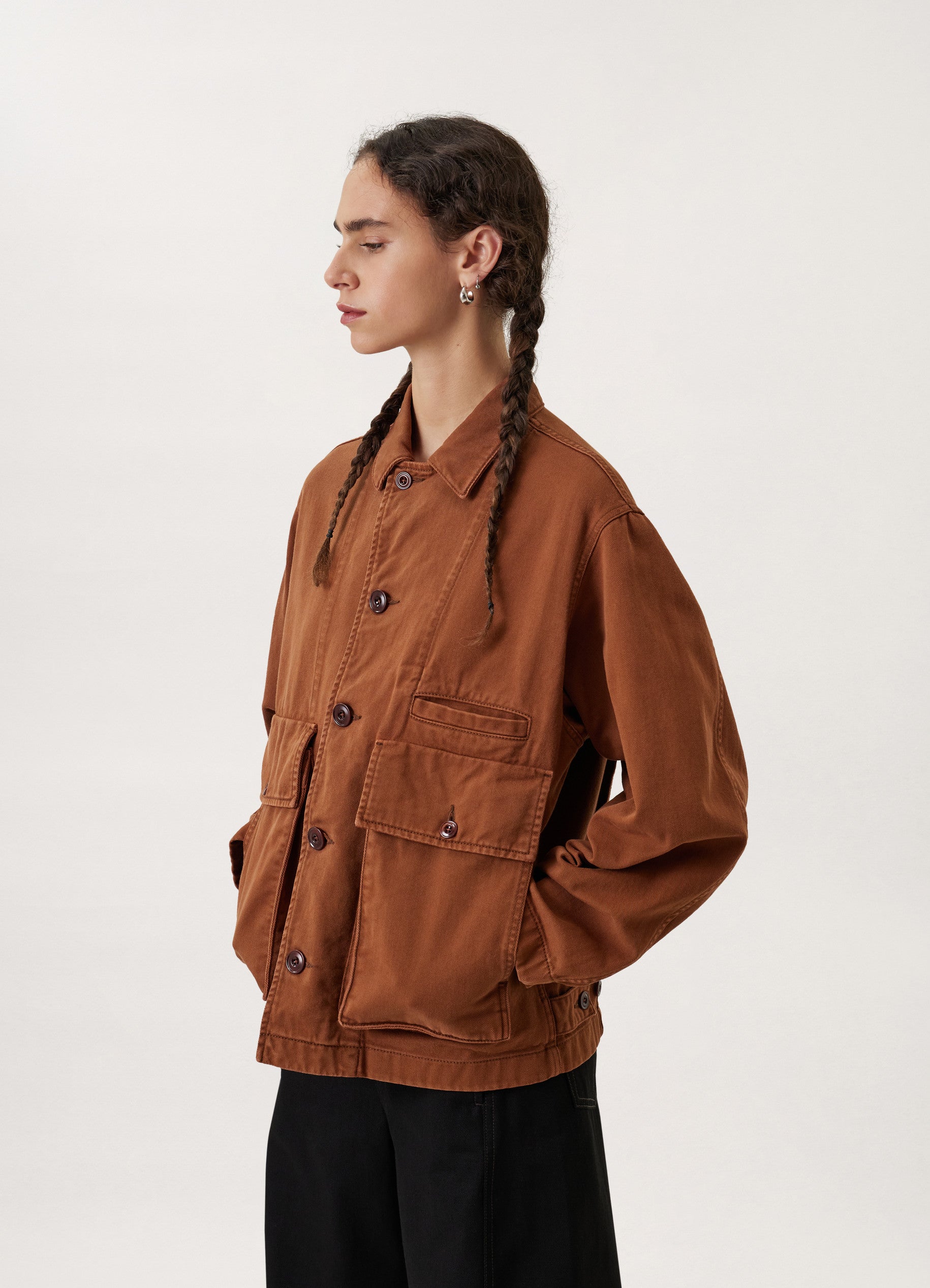 Boxy Jacket - Brick Brown | LEMAIRE - Lemaire-USA