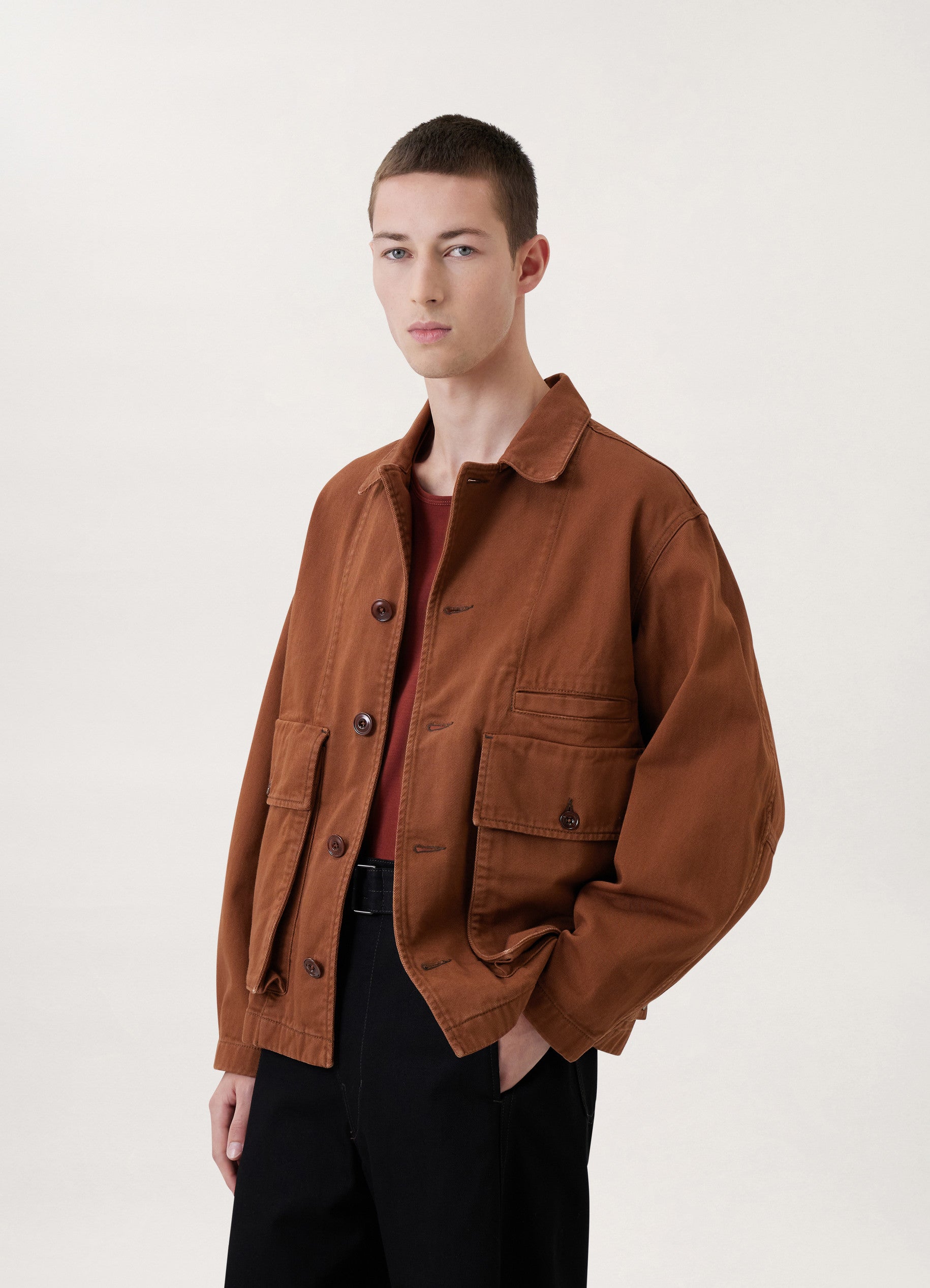 Boxy Jacket - Brick Brown | LEMAIRE - Lemaire-USA