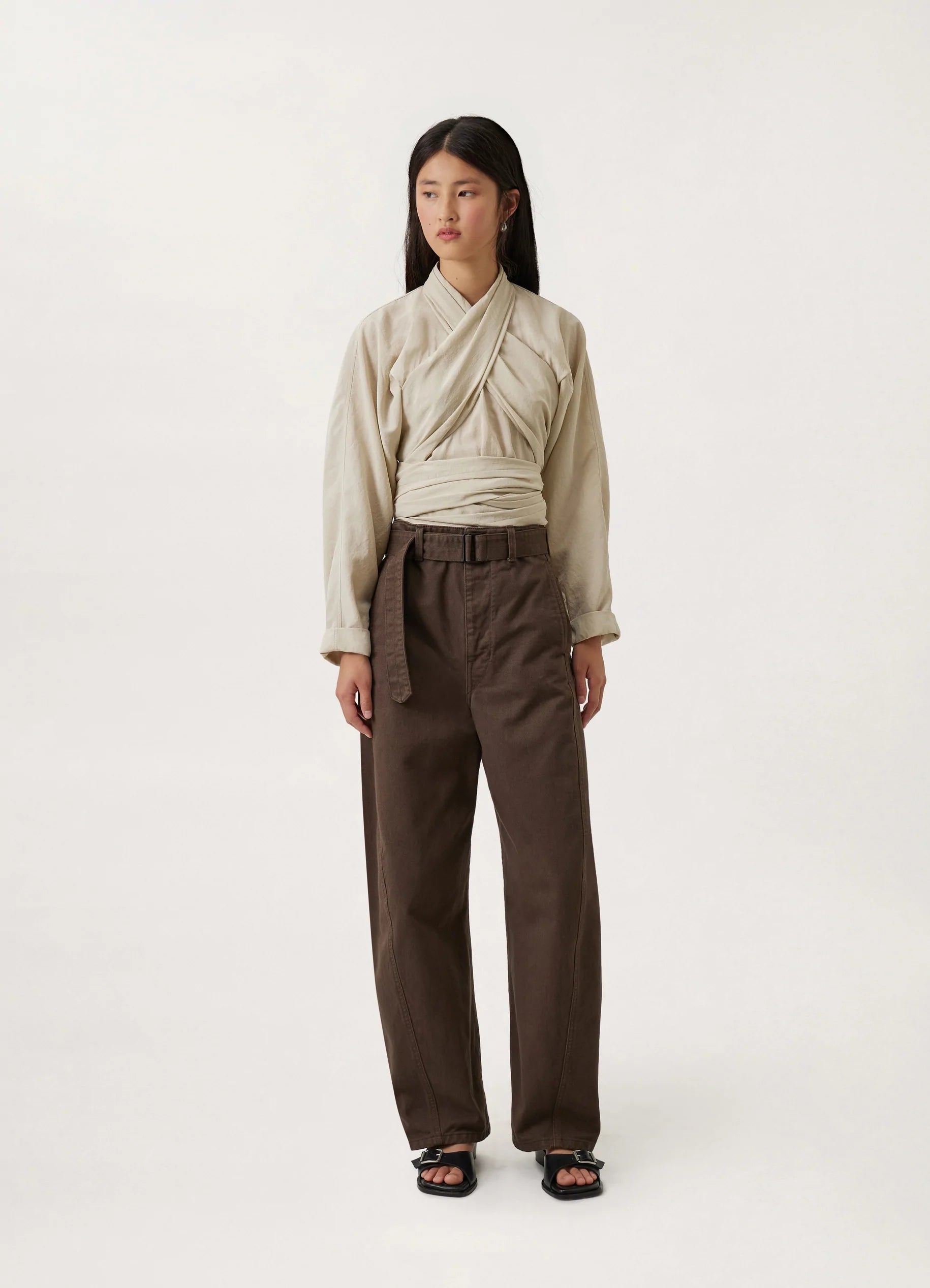 TWISTED BELTED PANTS - Lemaire-USA