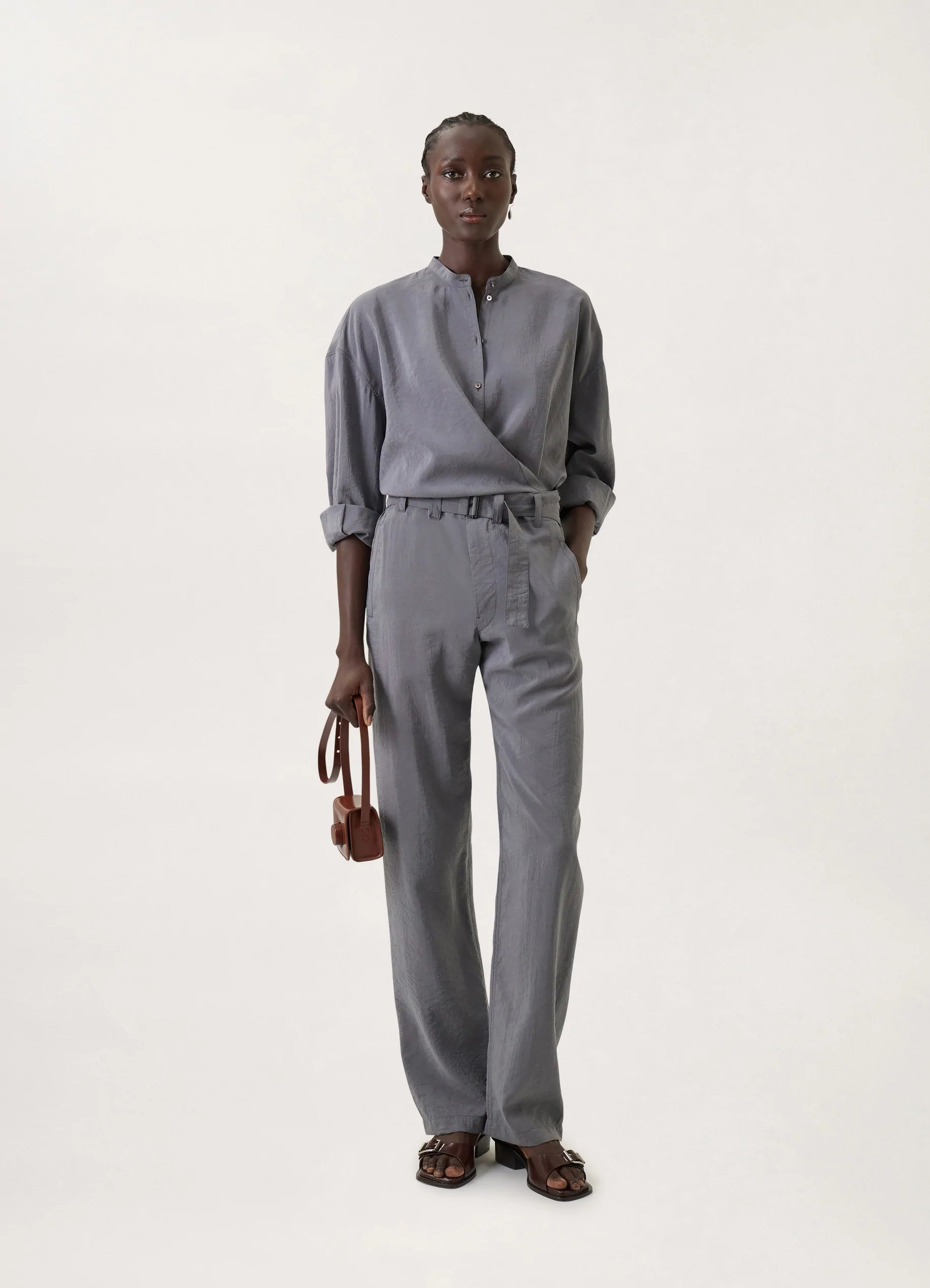 LEMAIRE 20aw BELTED PLEAT PANTS - スラックス