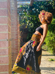 Portrait photograph of Black Sunshine Dashiki Dress/Skirt | One Wear Freedom Clothing Rental