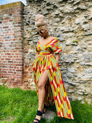 Portrait photograph of Pride of Africa Gown | One Wear Freedom Clothing Rental