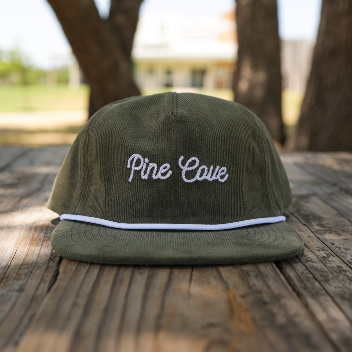 Hat Olive Rope Cursive Corduroy
