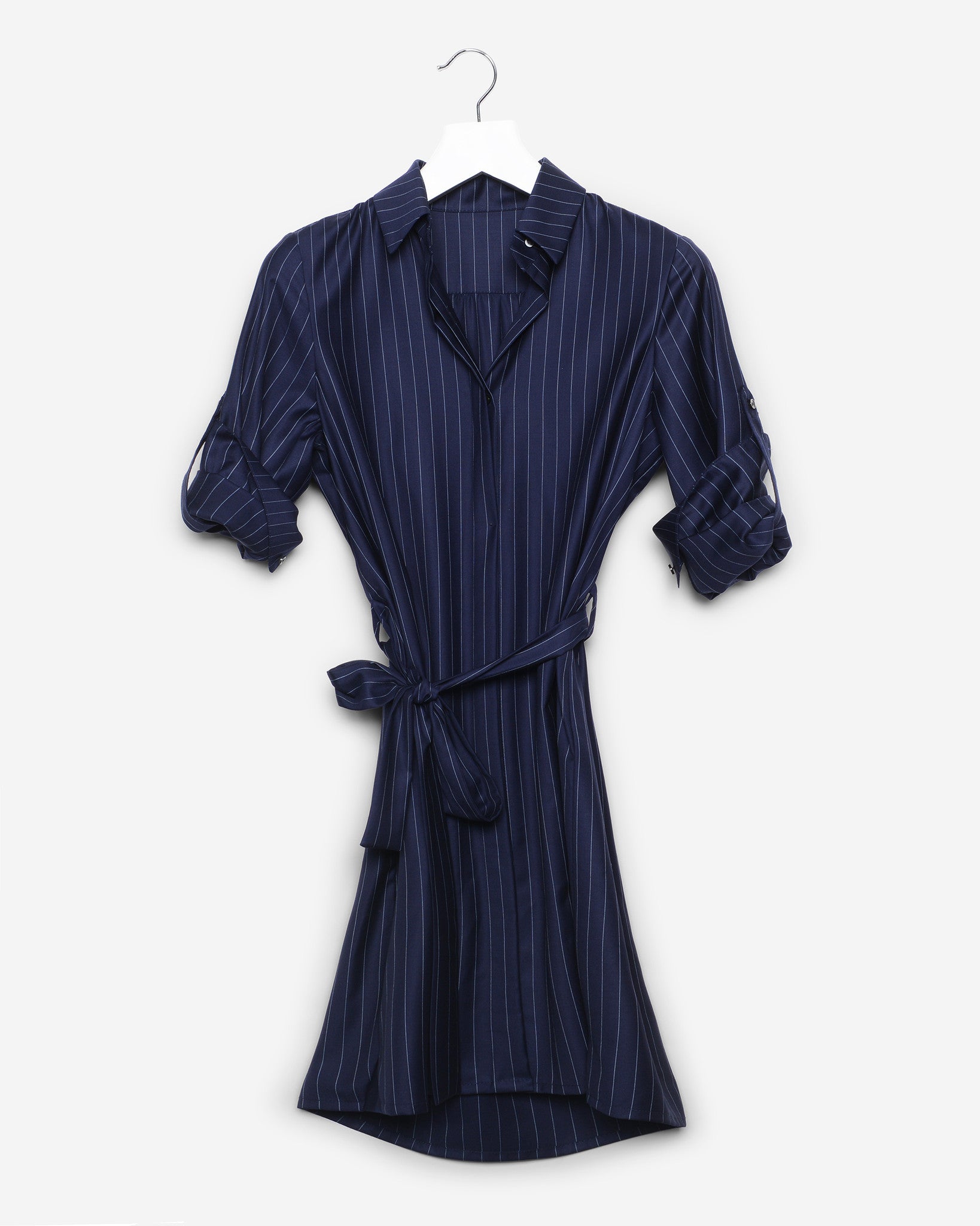 navy pinstripe dress