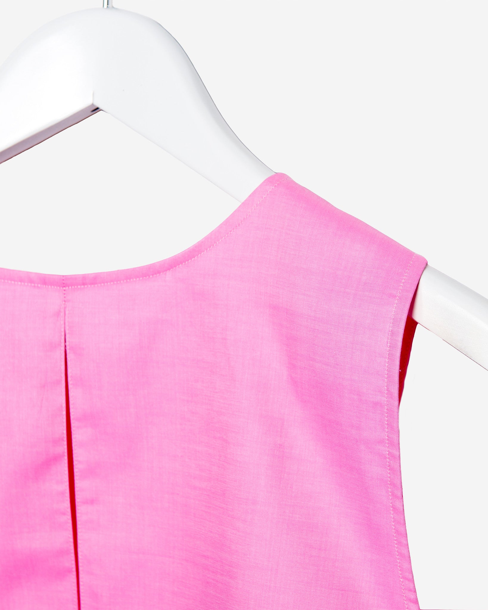 Sleeveless Tailored Shirt - Pink and White Colorblock women's pullover ...