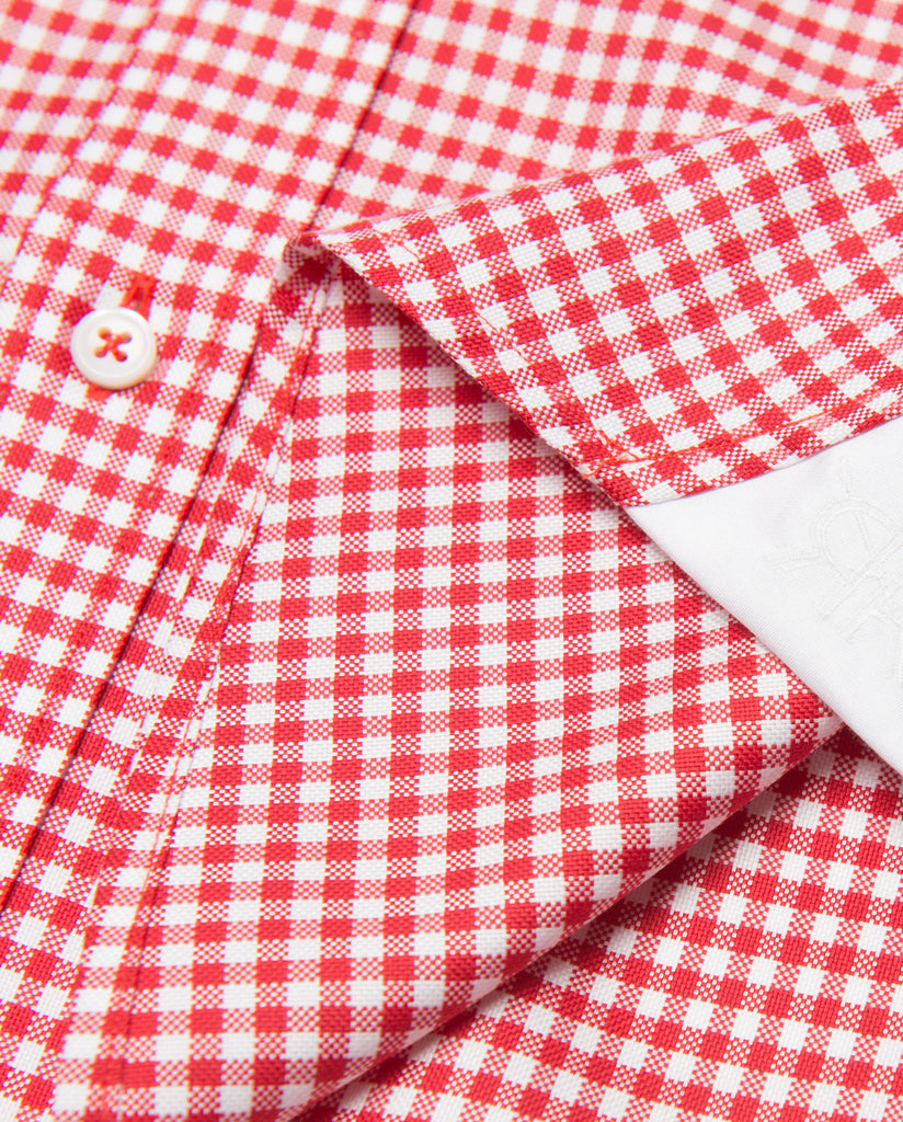 Tailored Shirt - Red White Gingham Check Women's Button Up by Double R ...