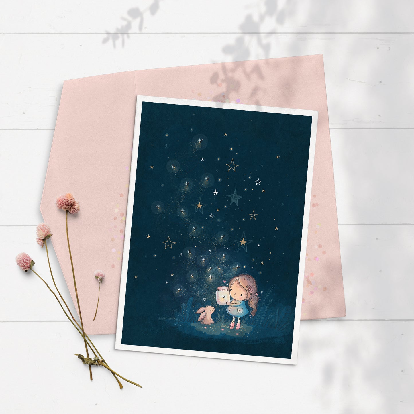 Fireflies 5x7 Greeting Card – Rachelle Anne Miller Creative Studios