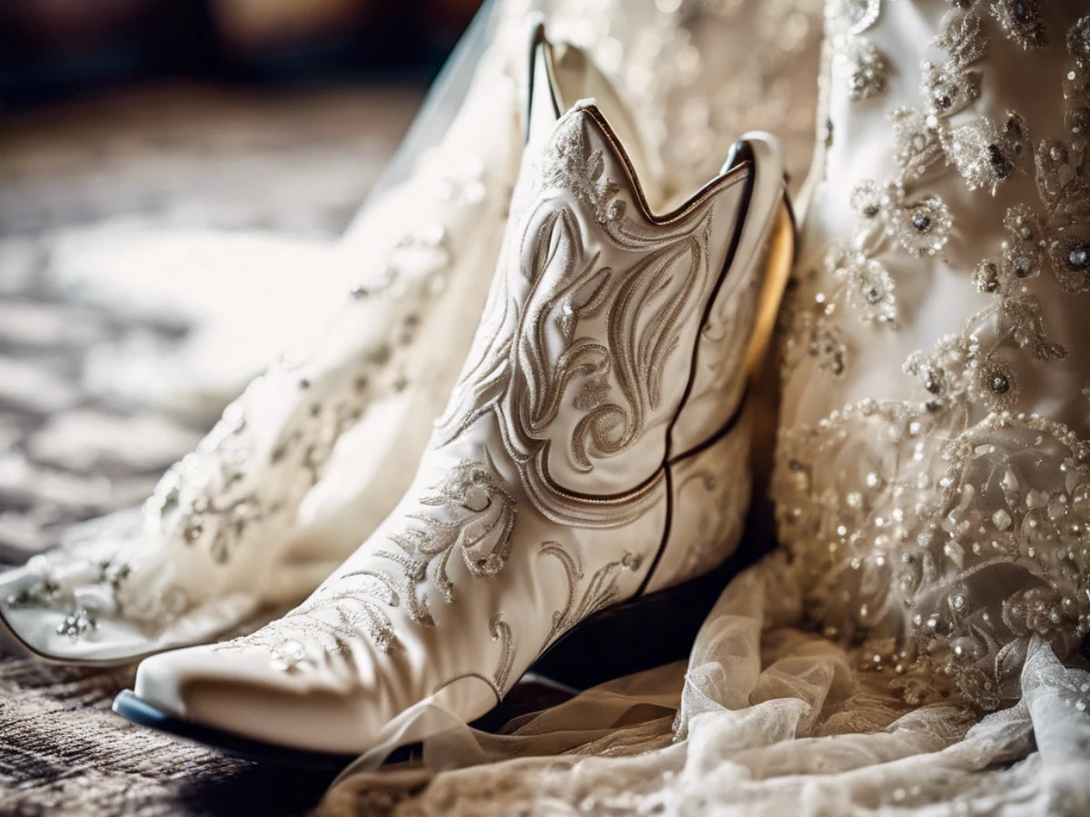 Wedding Dress and Cowboy Boots