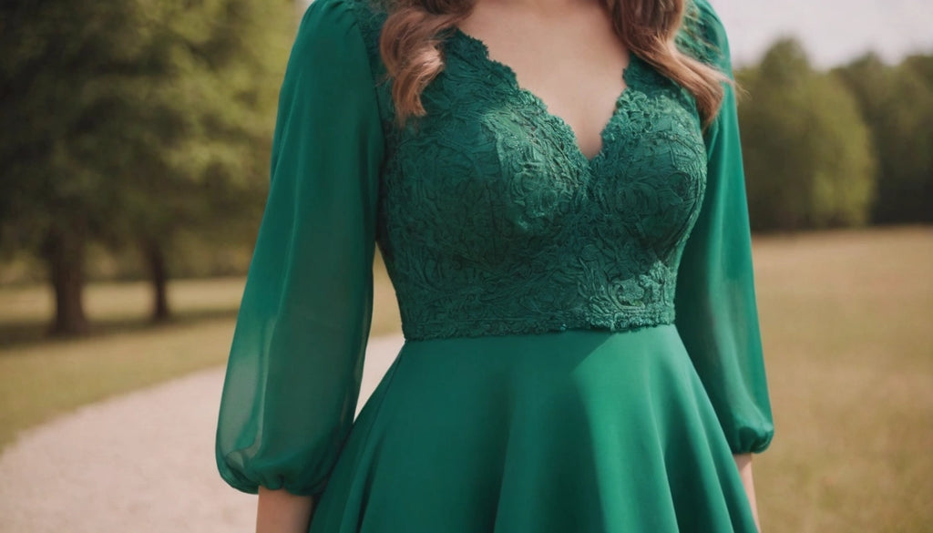 green color of a dress for a summer outdoor wedding