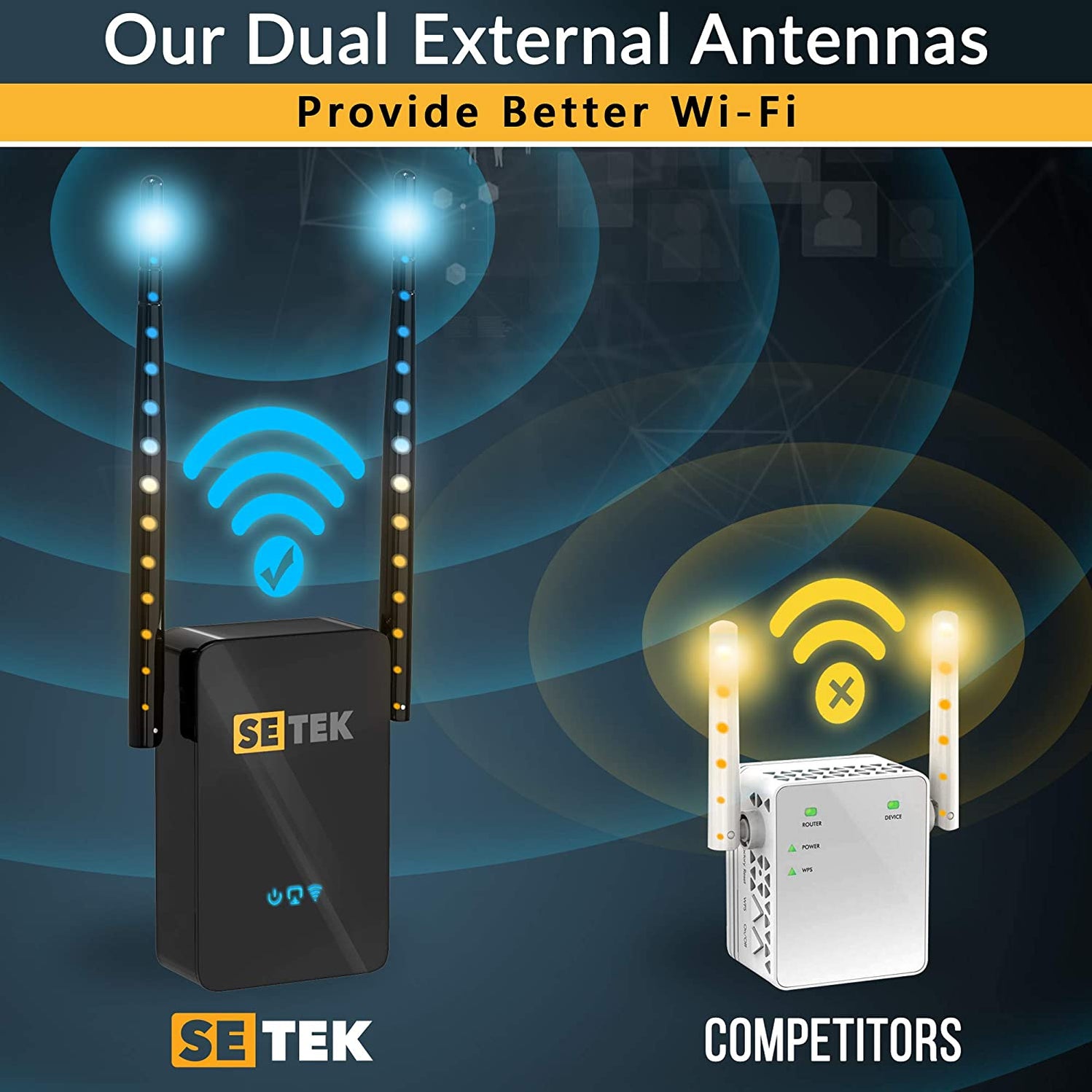 2019 SETEK Wifi Extender Signal Booster Up To 2200 Sq Ft Wireless In 