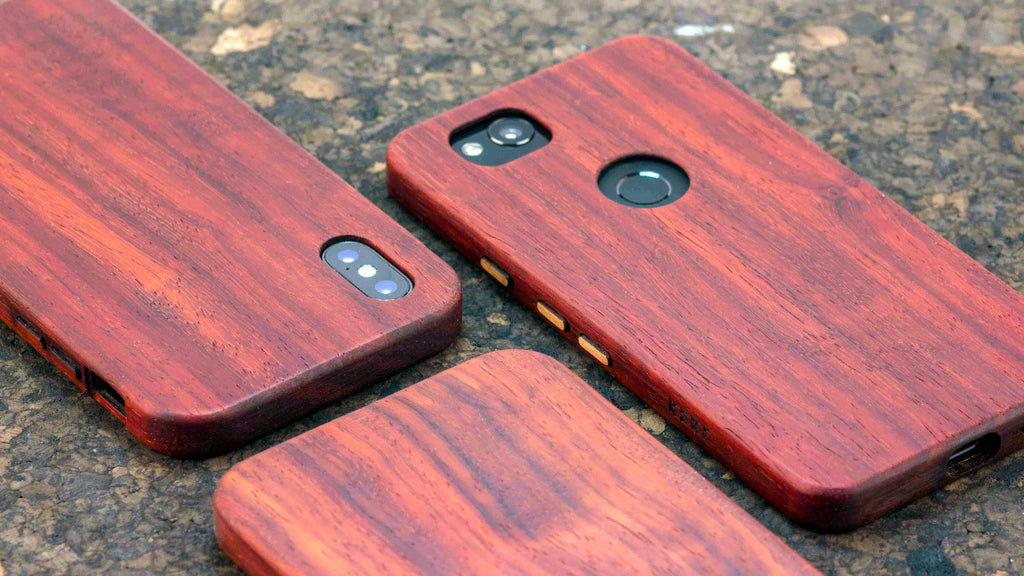 padauk iphone x pixel 2 handmade wood phone case