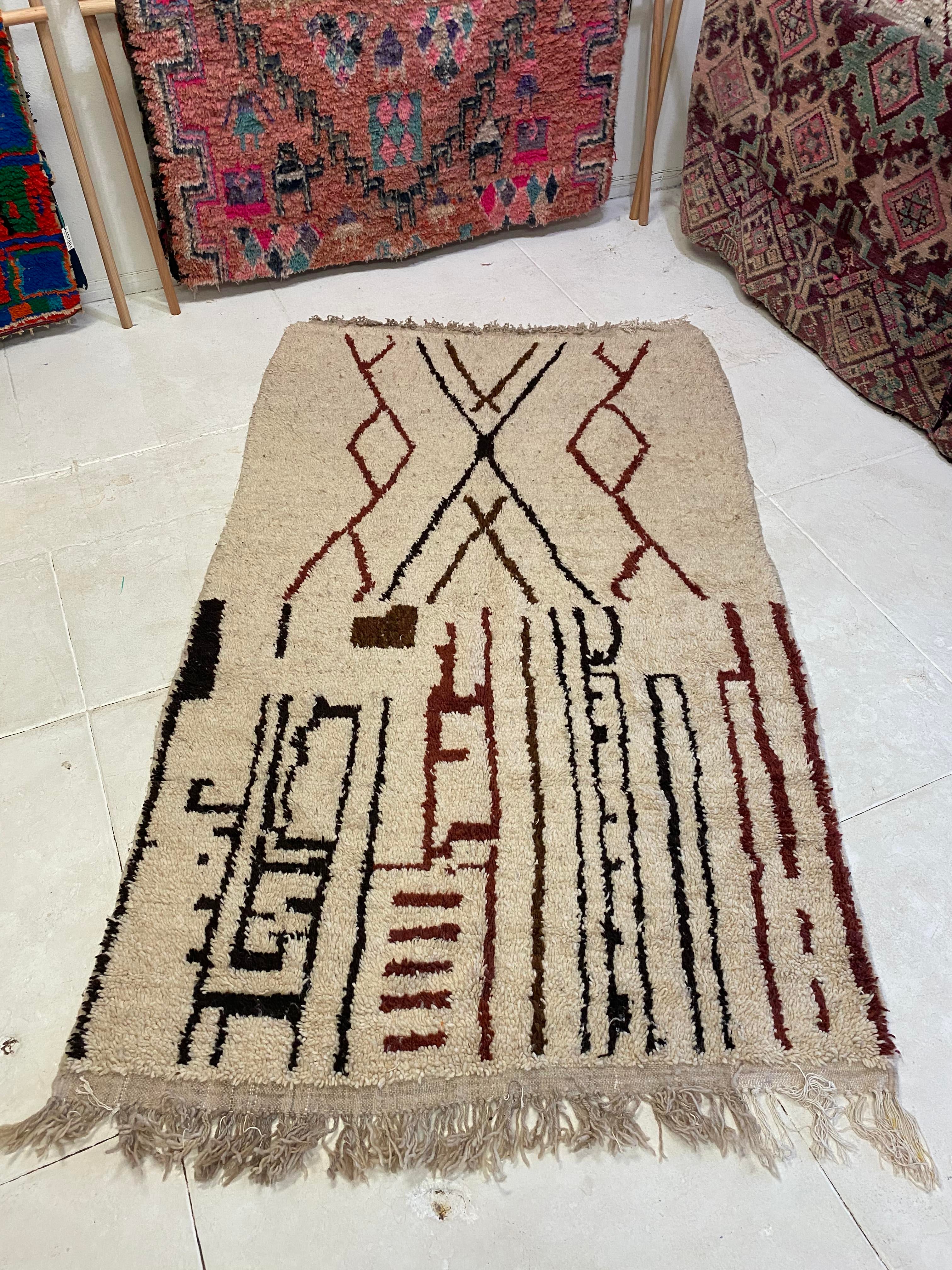 White Beni Ourain area rug