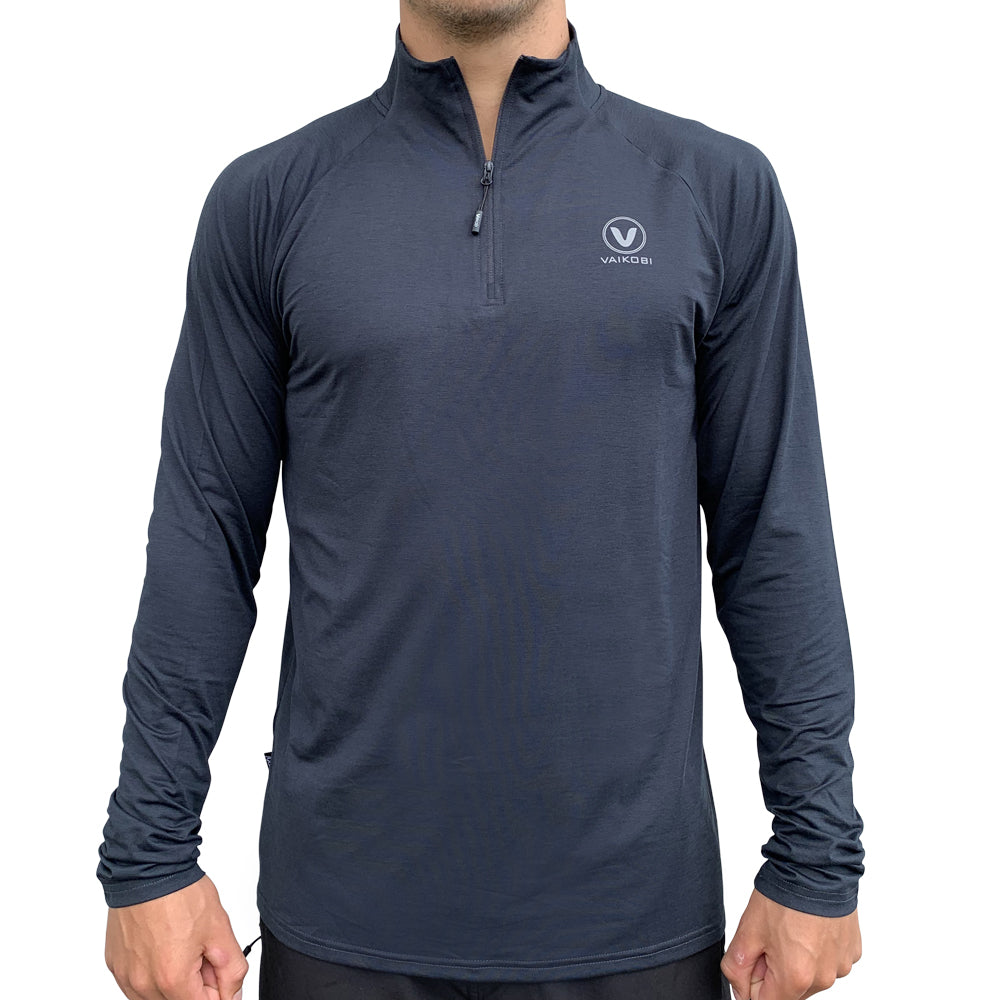 Image of UV Long Sleeve ZIP Tech Top - Charcoal