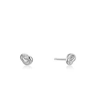 Silver Knot Stud Earrings E029-01H