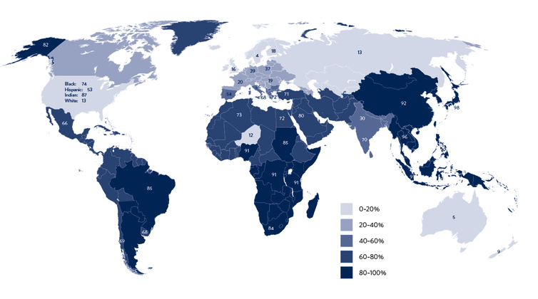 Lactose Intolerance by global map