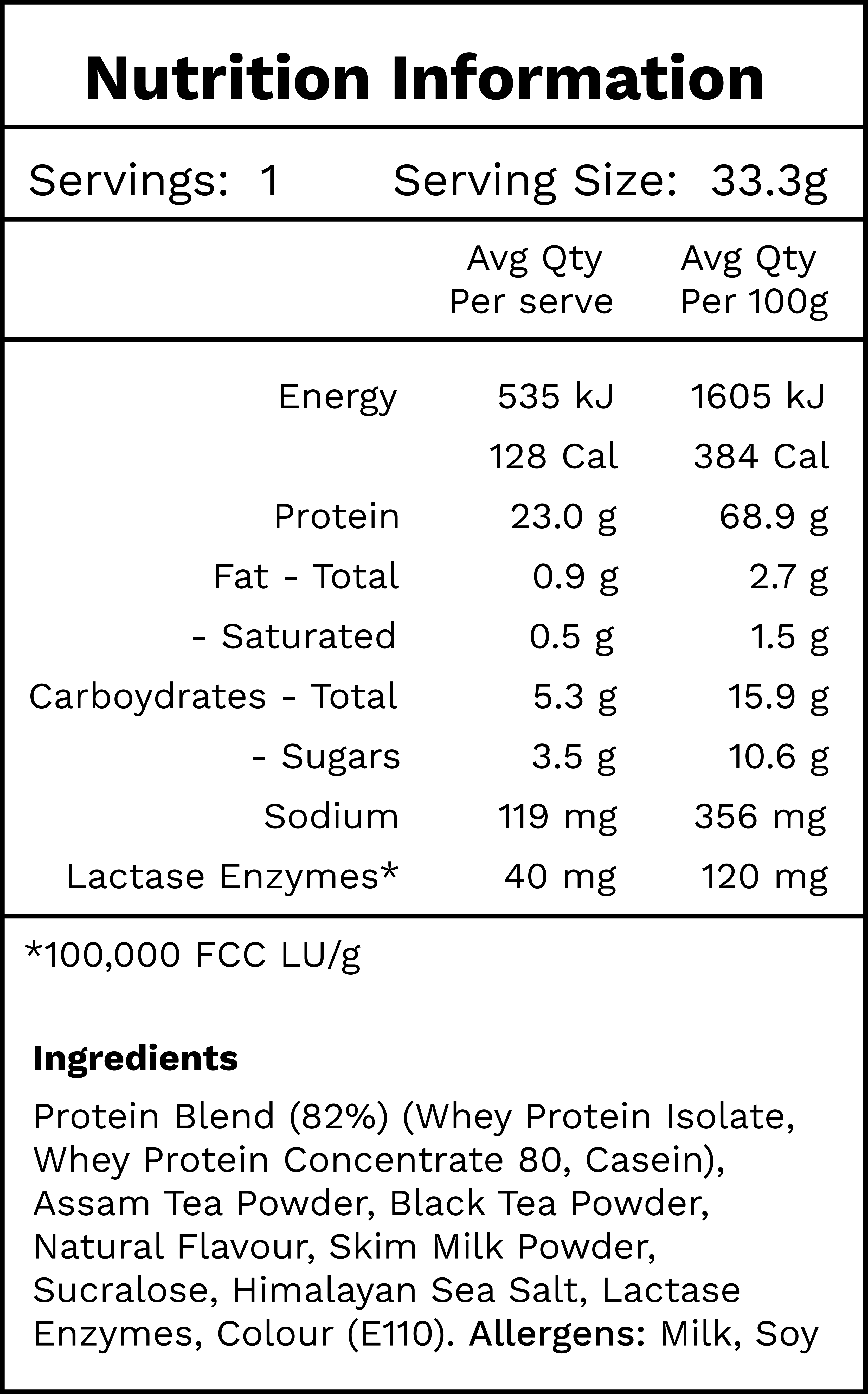 Thai Milk Tea Protein Nutrition V2