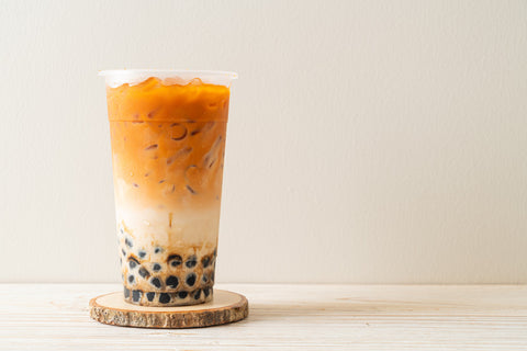 thai milk tea with boba