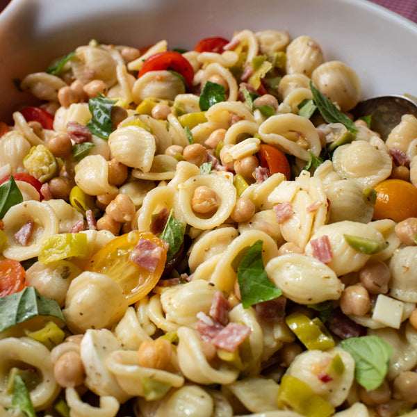 Hoagie-inspired pasta salad with Primary Beans chickpeas
