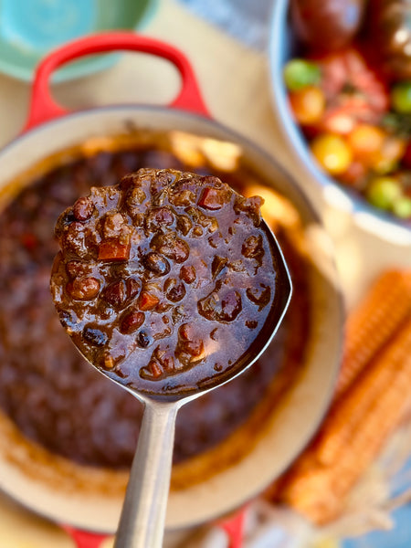 Habichuelas negras with Primary Beans Chaparro Black beans