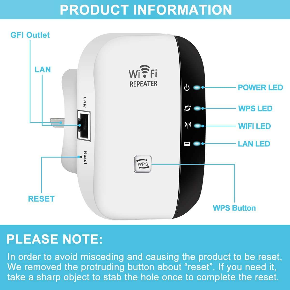 MyBrand Wifi Extender Booster for Home, Outdoor Internet - 300mbps with 2.4G Network Comes with Ethernet Lan Port Supports both AP