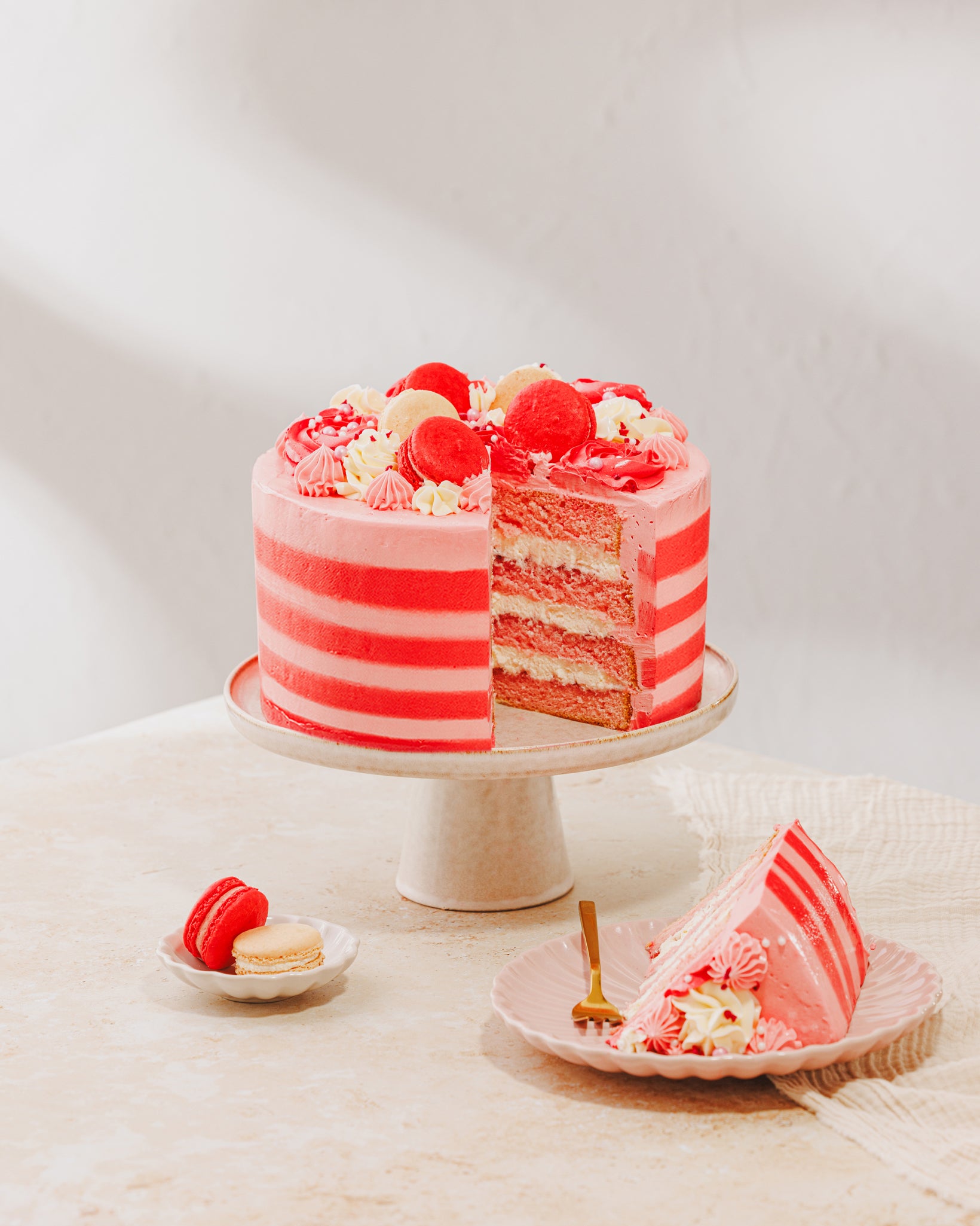 Patisserie Valerie Pink Striped Cake