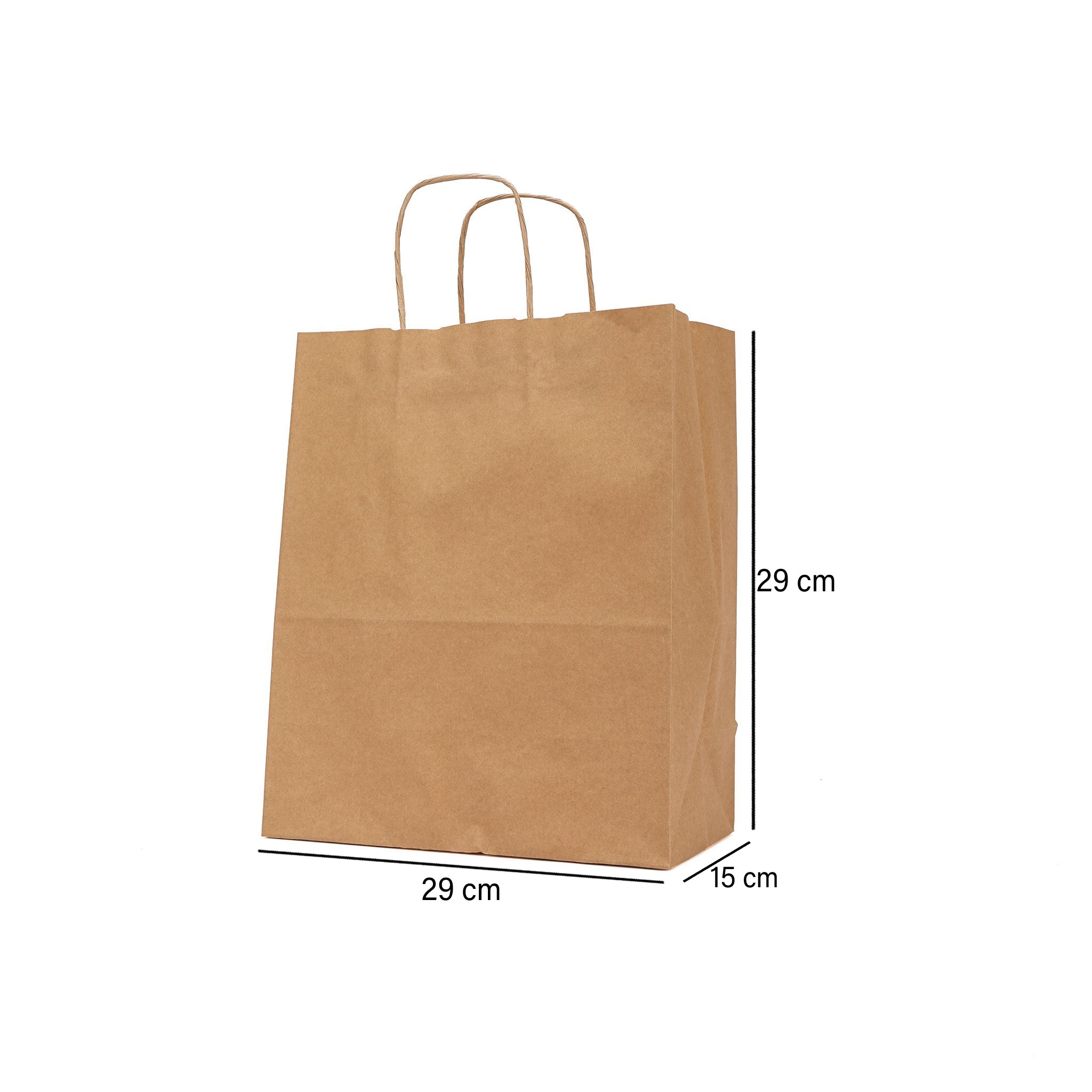 250 Pieces Twisted Handle Kraft Brown Paper Bag - hotpack.bh product image