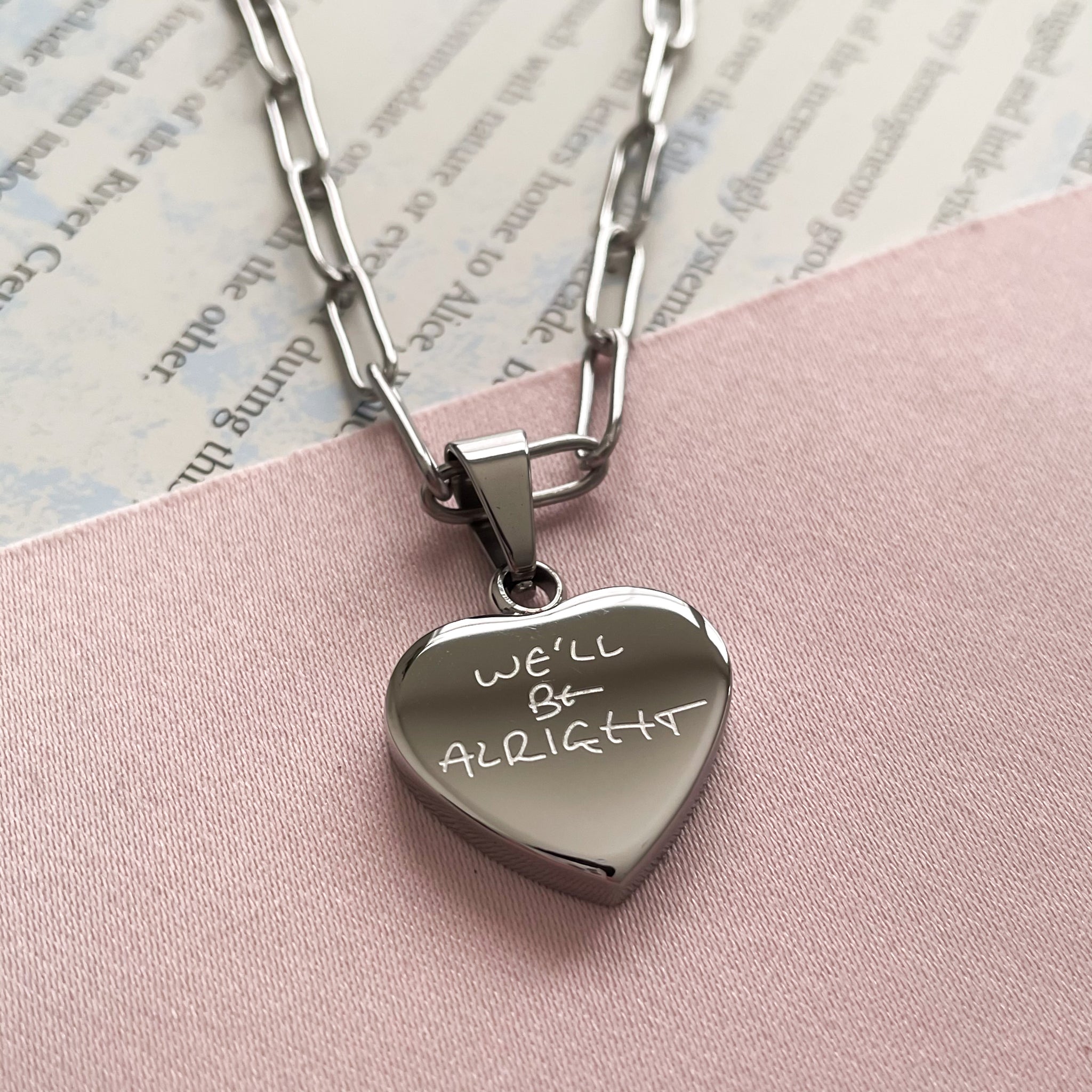 etched heart necklace