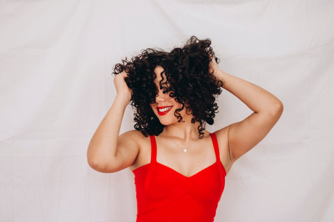 woman with curly hair